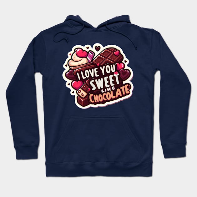 Happy Valentine's Day With Sweet Chocolate - T-shirt for Couples Hoodie by Nine Tailed Cat